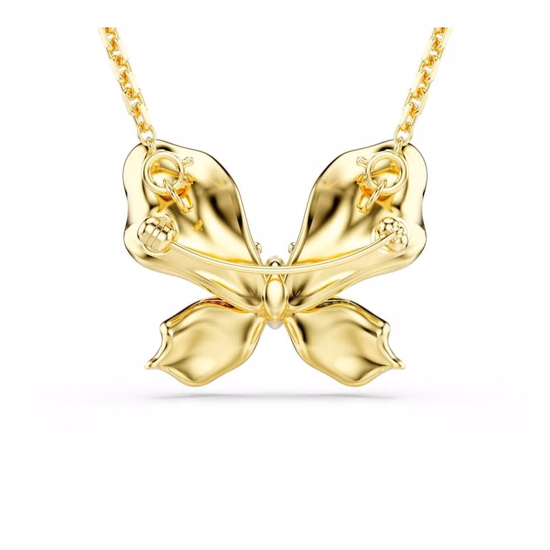Idyllia Anhänger und Brosche, verschiedene Größen, Pavé-Fassung, Schmetterling, mehrfarbig, verschiedene Metalloberflächen