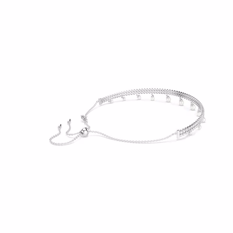 Ariana Grande X Swarovski Choker, Kristallperle, Rundschliff, Weiß, Rhodium-plattiert