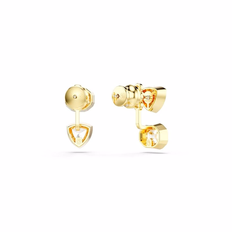 Imber Ohrstecker, asymmetrisches Design, verschiedene Größen, weiß, goldfarben plattiert