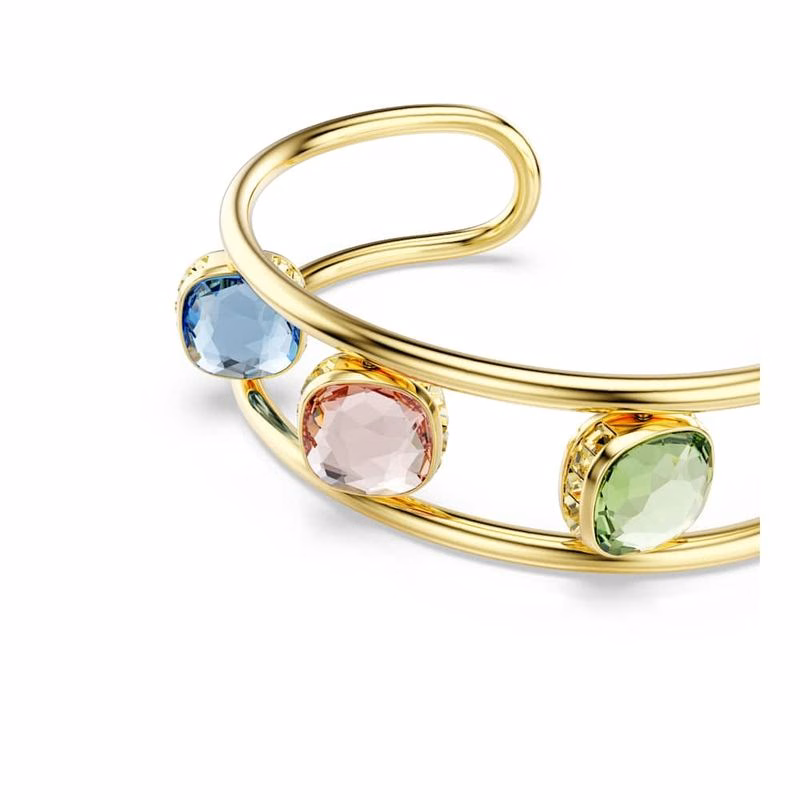 Chroma-Armband, Kissenschliff, Grün, goldfarben plattiert