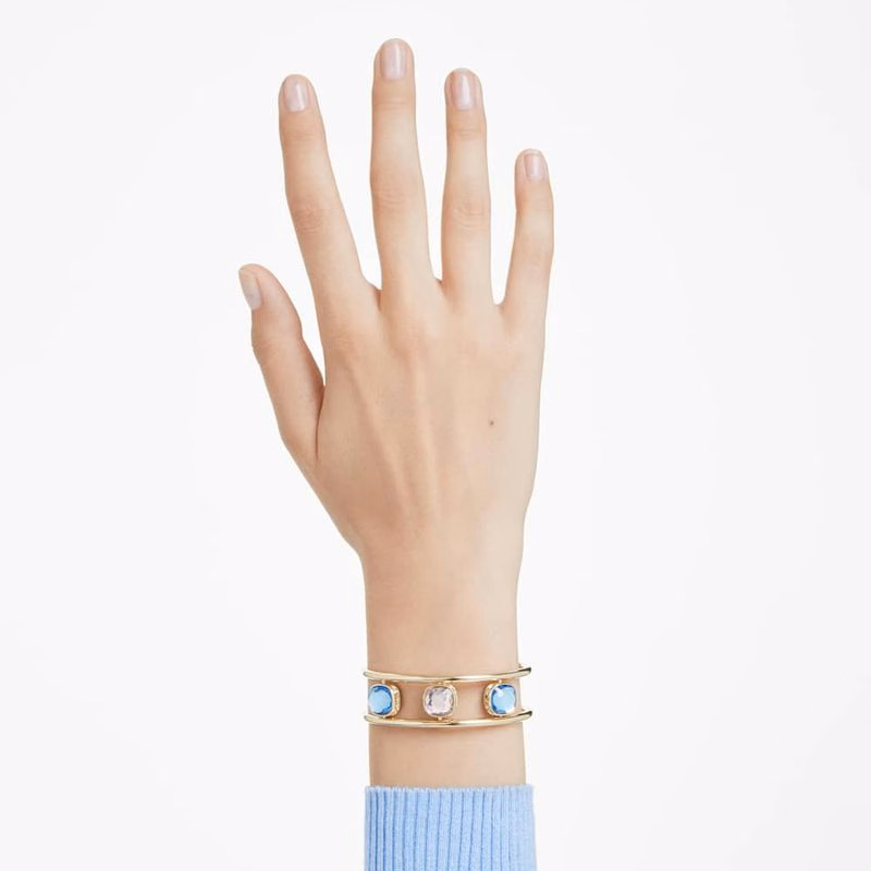 Chroma-Armband, Kissenschliff, Grün, goldfarben plattiert