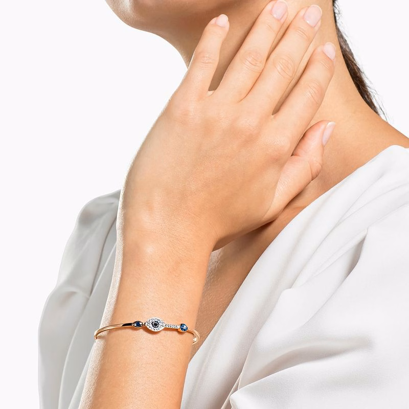 Duo-Armband mit bösem Blick, Blau, gemischte Beschichtung