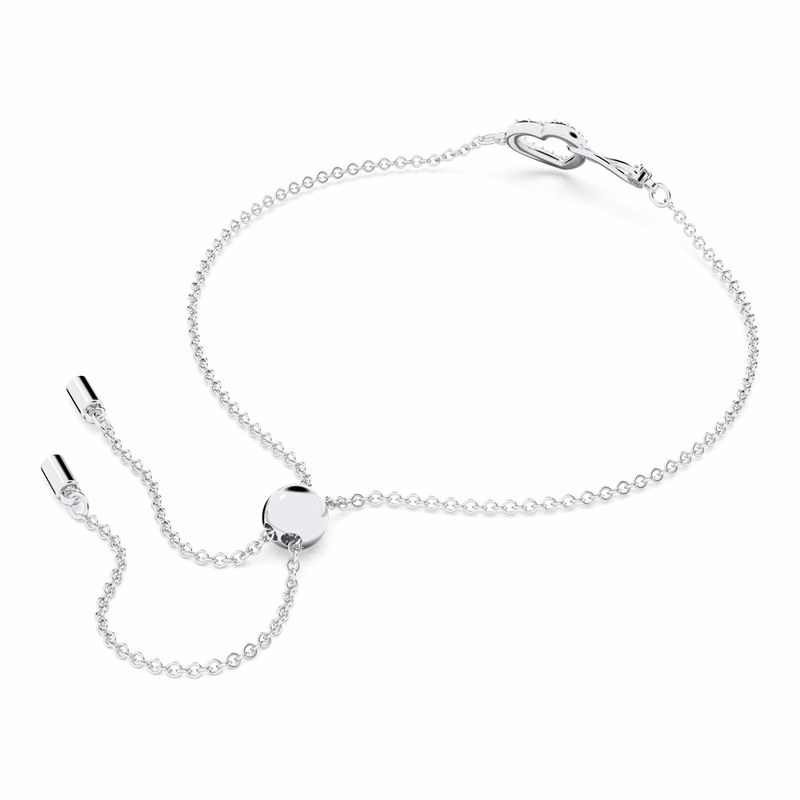 Swarovski Infinity Herzarmband, Weiß, Rhodium-plattiert