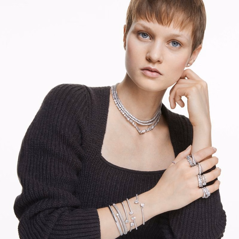 Attract-Armband, Weiß, Rhodium-plattiert