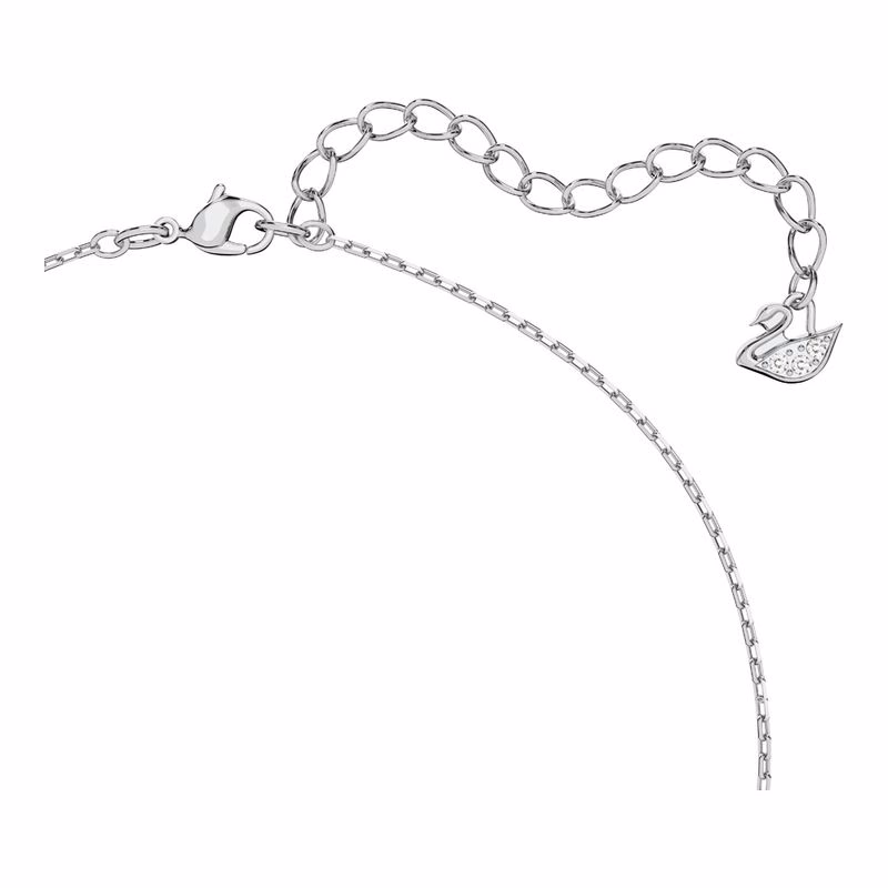 Millenia Halskette, quadratischer Swarovski Zirkonia, Weiß, rhodiniert