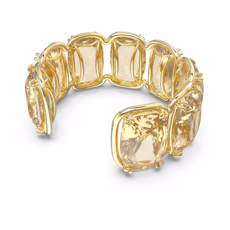 Harmonia-Armband, große, schwebende Kristalle, goldfarben, goldplattiert