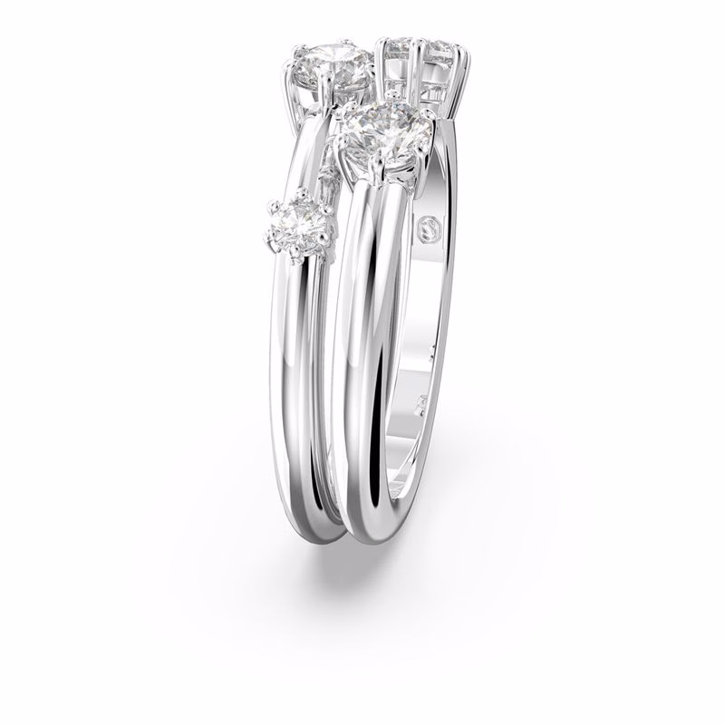 Constella Ring, Set (2), Rundschliff, Weiß, Rhodiumplattiert