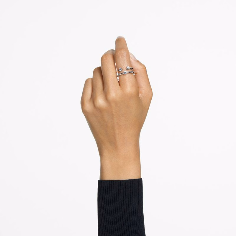 Constella Ring, Set (2), Rundschliff, Weiß, Rhodiumplattiert
