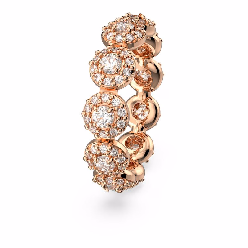 Una Angelic Ring, runder Schliff, Weiß, roségoldfarbene Beschichtung