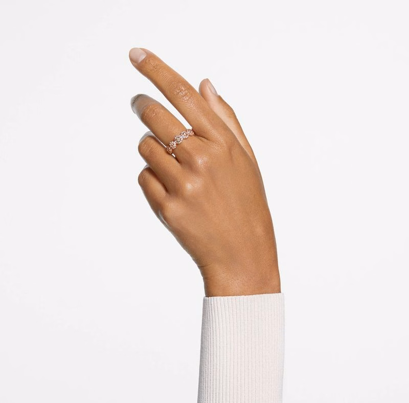 Una Angelic Ring, runder Schliff, Weiß, roségoldfarbene Beschichtung