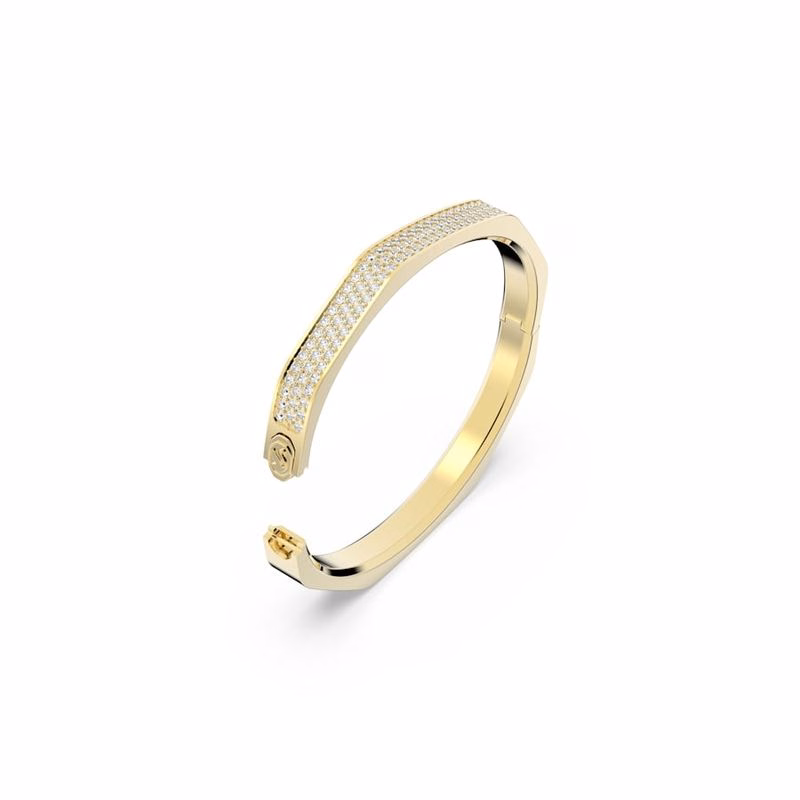 Dextera-Armband, achteckige Form, weiß, goldfarben plattiert