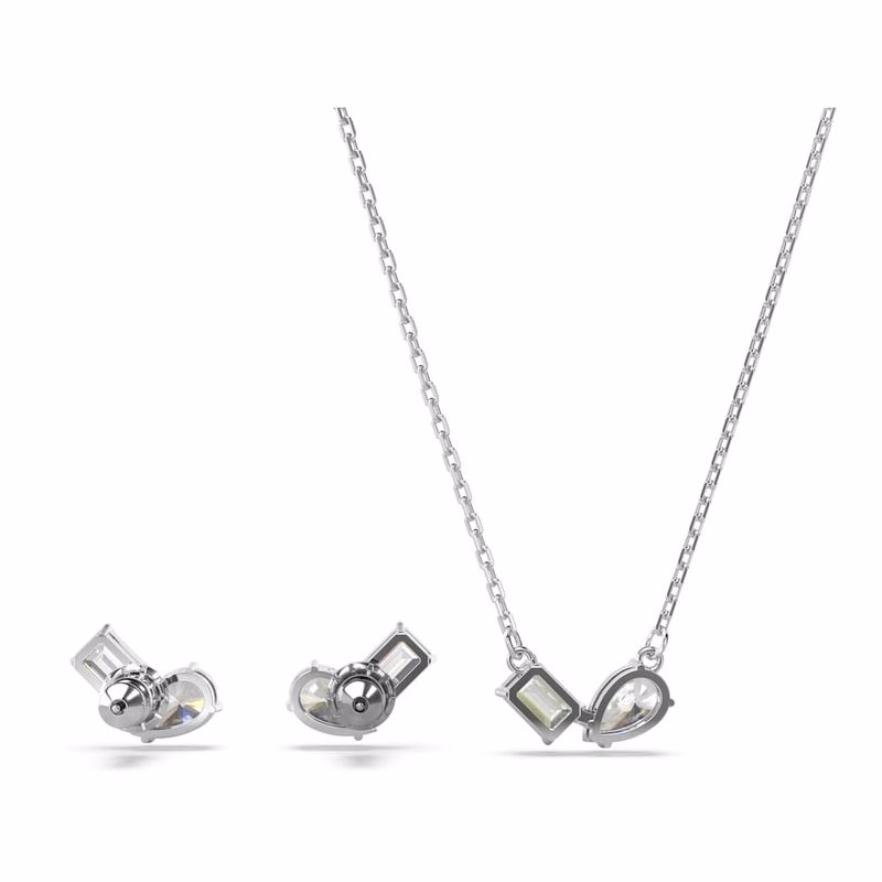Mesmera-Set, verschiedene Größen, Weiß, rhodiniert