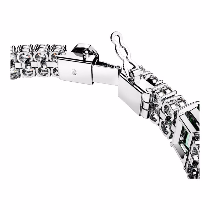 Matrix Tennisarmband, verschiedene Größen, Grün, Rhodium-Beschichtung