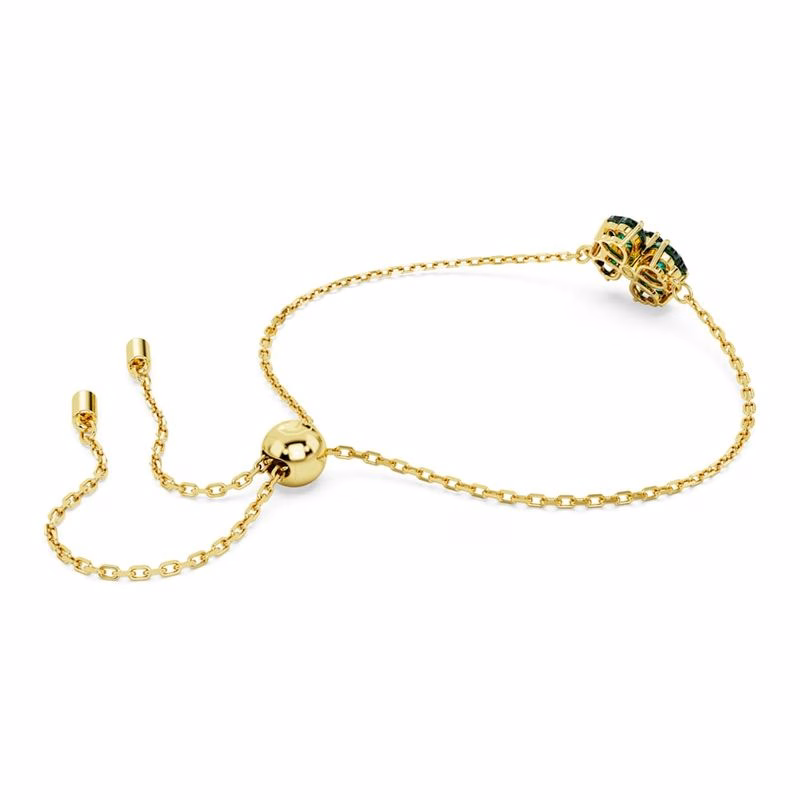 Idyllia-Armband, verschiedene Größen, Kleeblatt, Grün, goldfarben plattiert