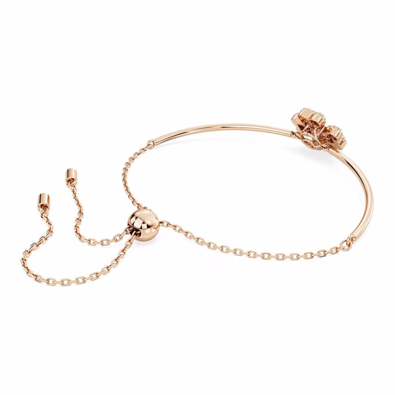Idyllia-Armband, Kleeblatt, Weiß, Roségold-Tönung