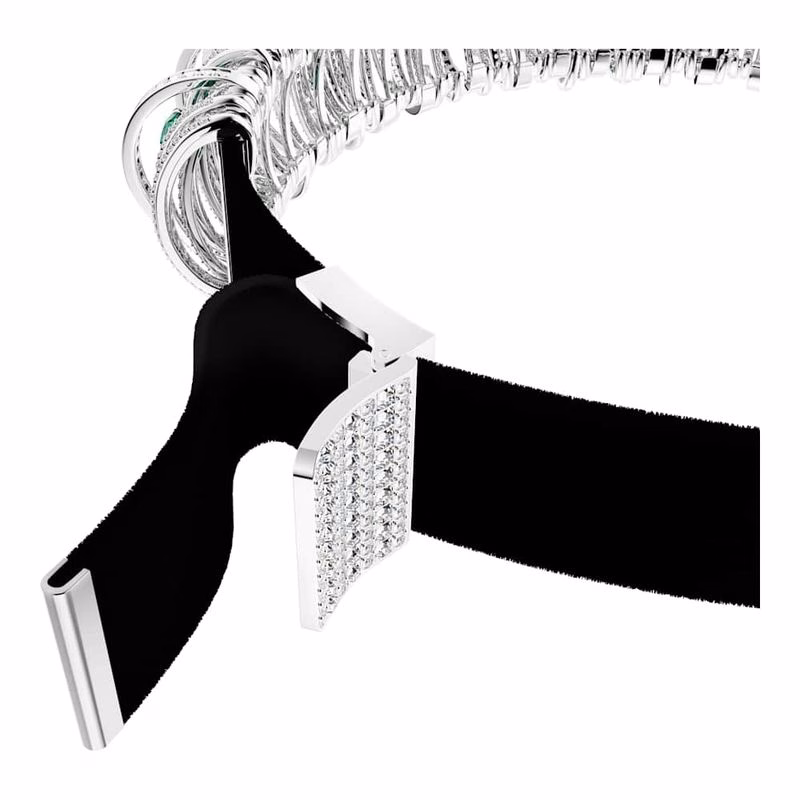 Hyperbola-Choker, Grün, Rhodium-plattiert