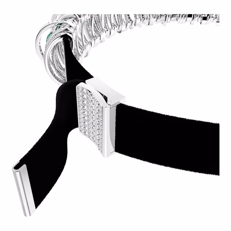 Hyperbola-Choker, Grün, Rhodium-plattiert