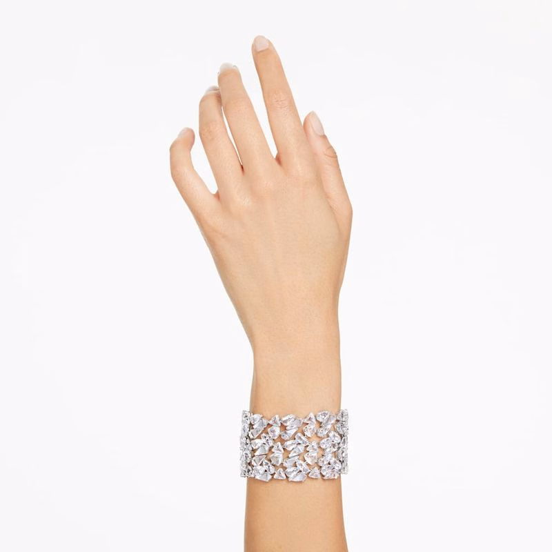Mesmera-Armband, verschiedene Größen, Weiß, rhodiniert