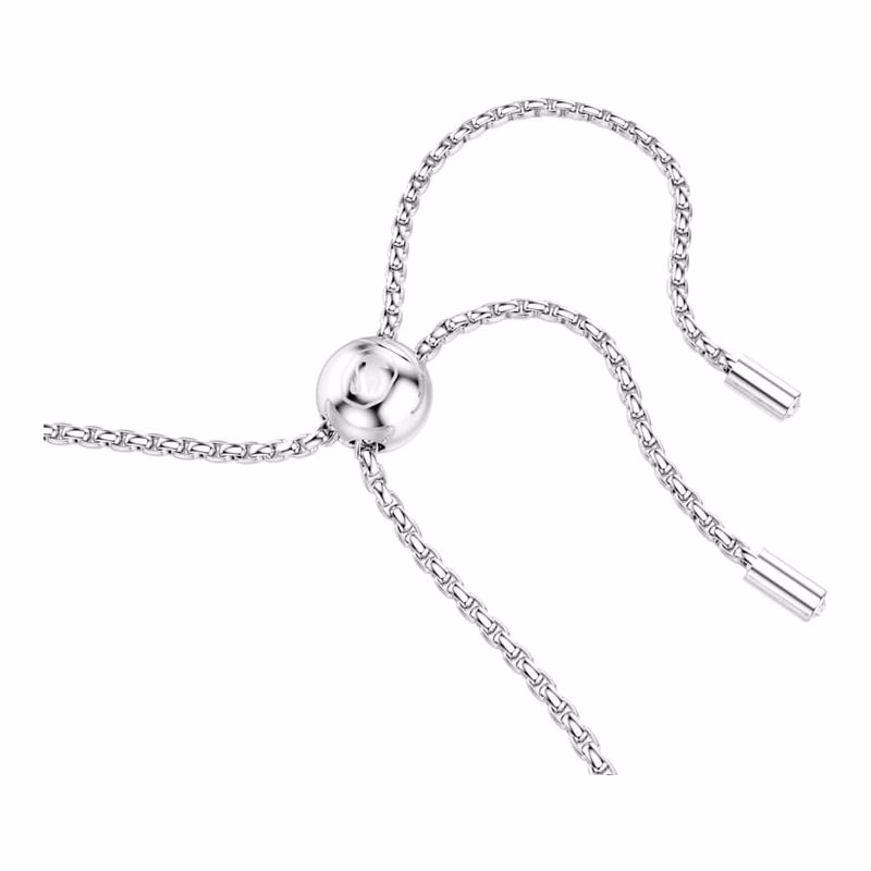 Matrix Tennisarmband, runder Schliff, weiß, rhodiniert