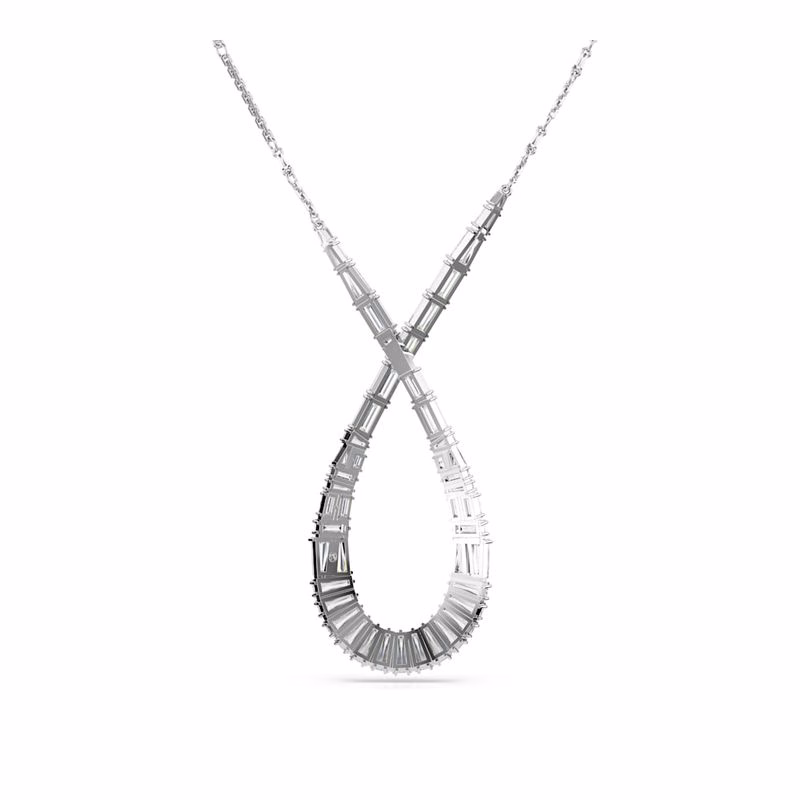 Hyperbel-Anhänger, verschiedene Größen, Unendlichkeitssymbol, Weiß, Rhodium-Beschichtung