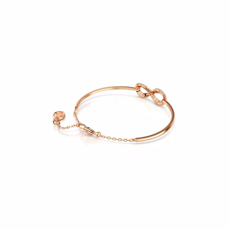 Hyperbola-Armband, Unendlichkeitssymbol, Weiß, Roségold-plattiert