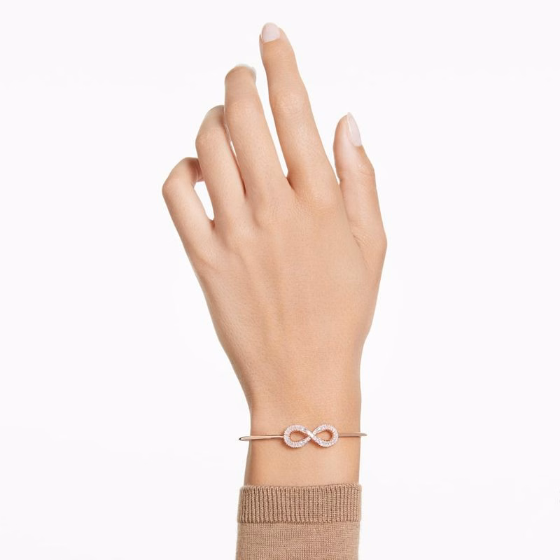 Hyperbola-Armband, Unendlichkeitssymbol, Weiß, Roségold-plattiert