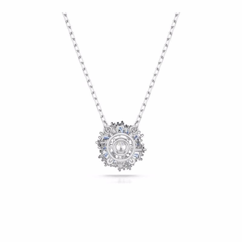 Idyllia-Anhänger, Blume, Blau, Rhodium-Beschichtung