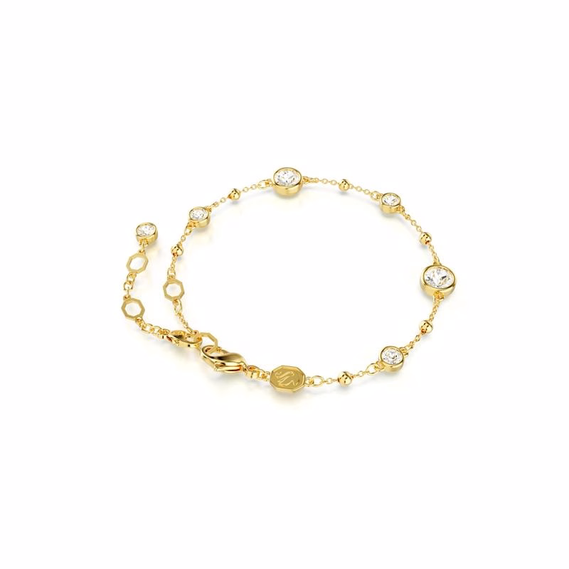 Bernsteinarmband, runder Schliff, weiß, goldfarbene Beschichtung