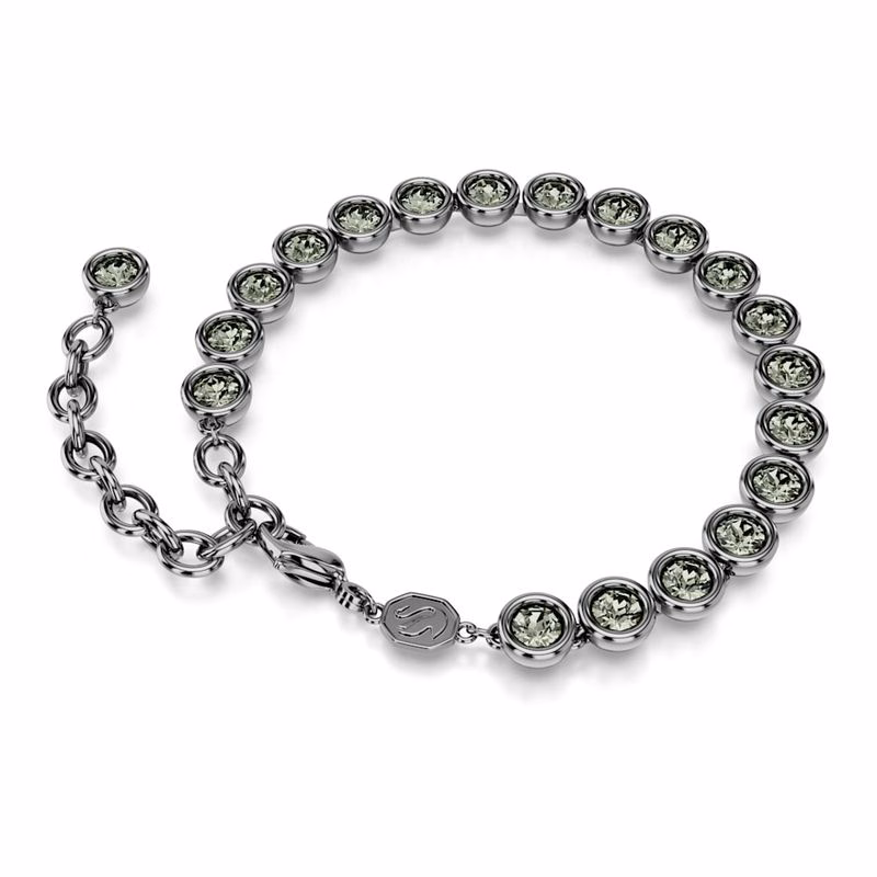 Imber Tennisarmband, runder Schliff, schwarz, Rutheniumbeschichtung