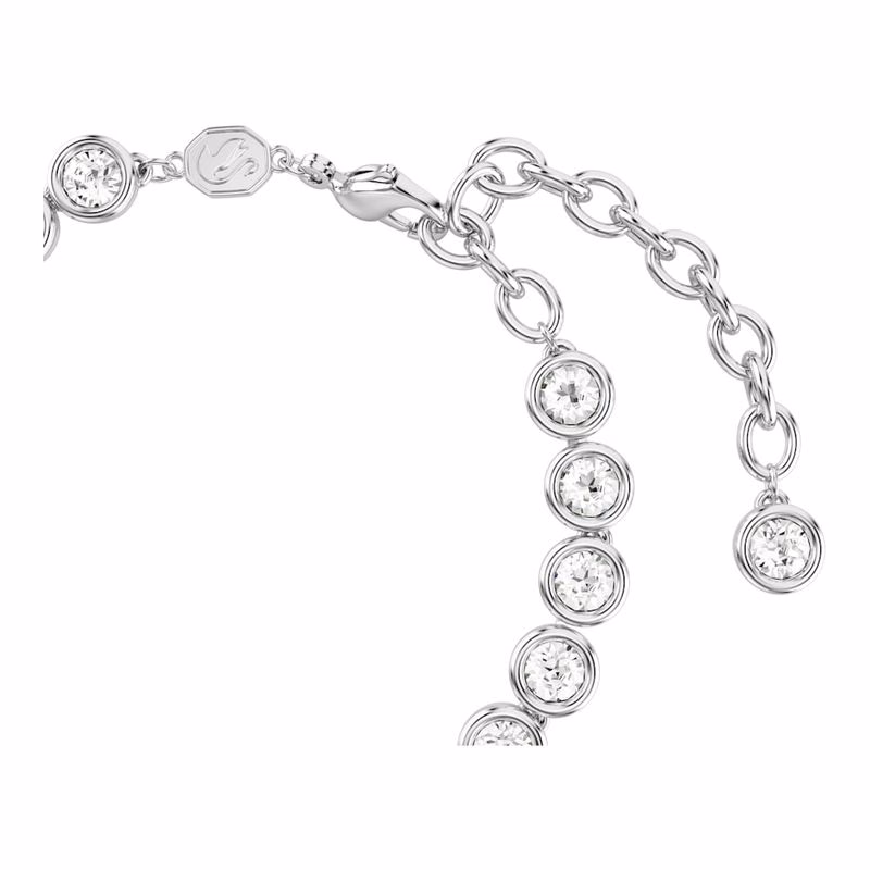 Imber Tennisarmband, runder Schliff, weiß, rhodiniert