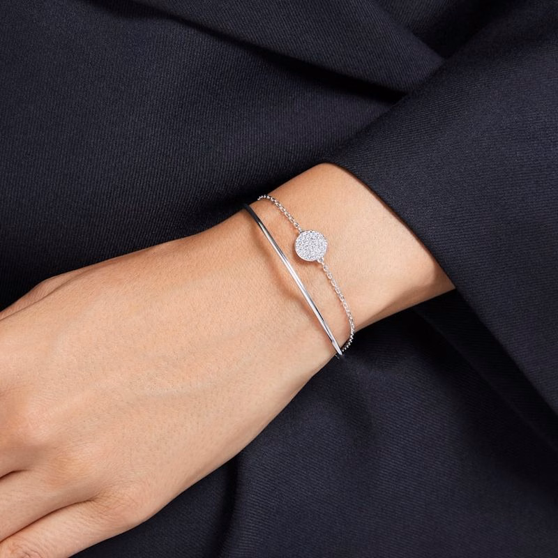 Meteora-Armband, Weiß, Rhodium-Beschichtung