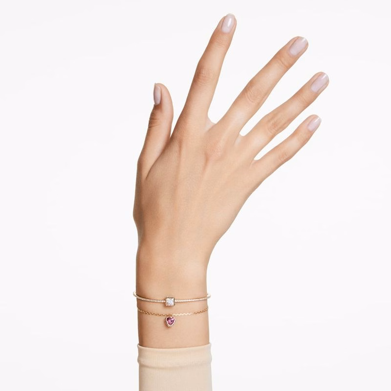Stilla Armband, Herz, Rot, Goldfarben plattiert