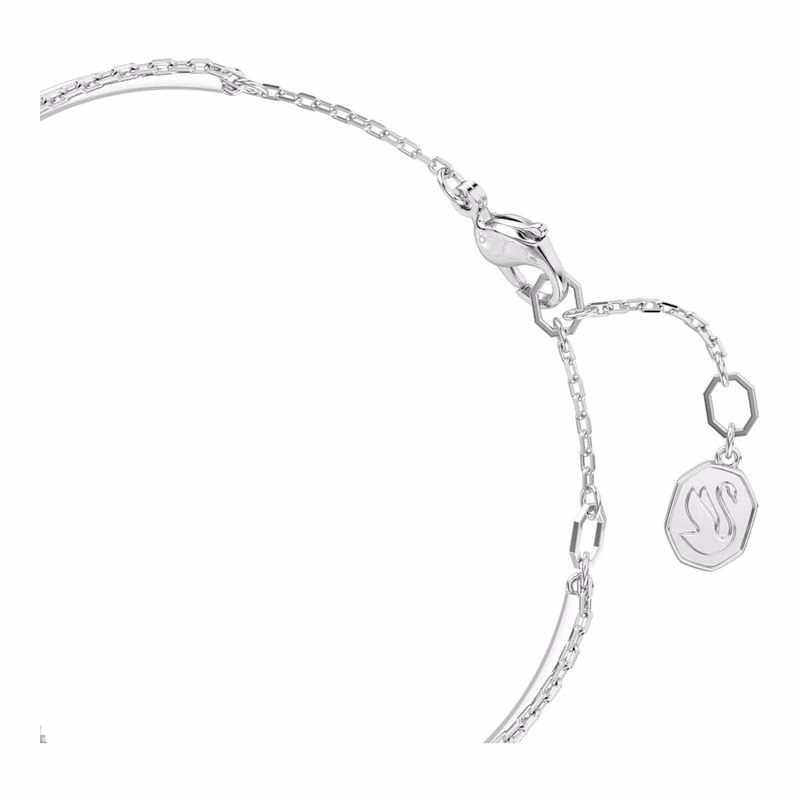 Hyperbola-Armband, Unendlichkeitssymbol, Weiß, Rhodium-Beschichtung