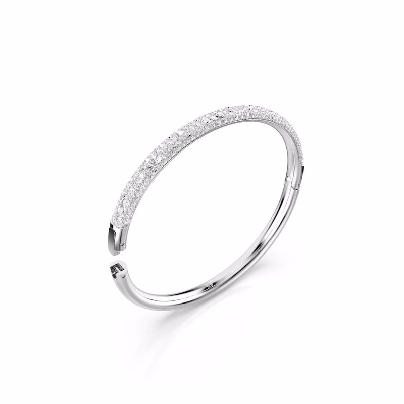 Meteora-Armband, Schneepavé, Weiß, Rhodium-Beschichtung