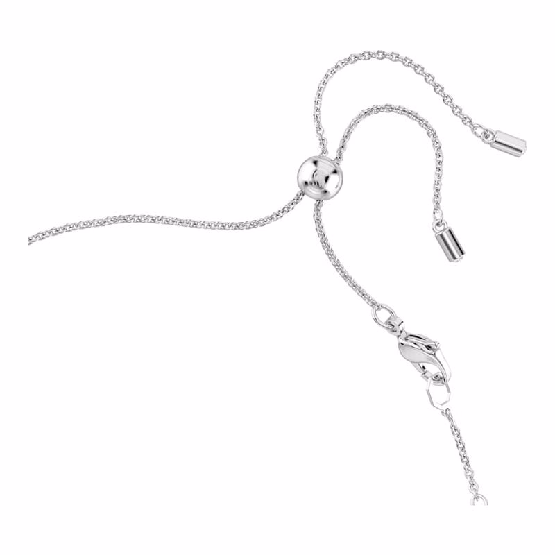 Matrix Tennis Choker, runder Schliff, weiß, rhodiniert
