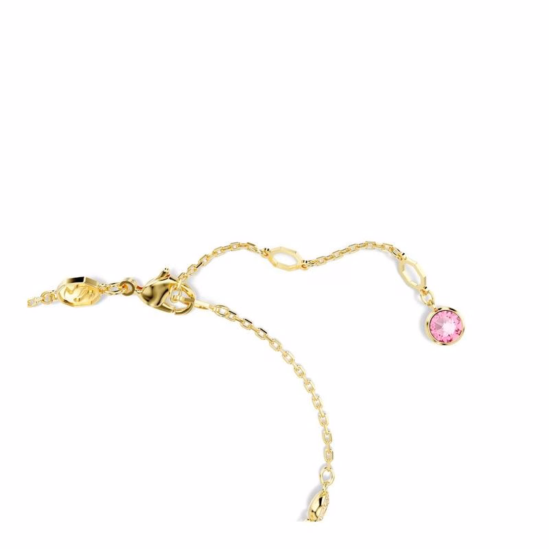 Edelsteinarmband, verschiedene Größen, Blume, Rose, goldfarbener Überzug