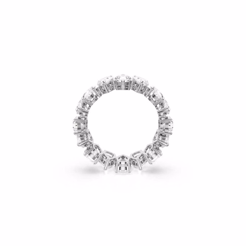 Matrix Vittore Ring, Birnenschliff, Weiß, silberfarbenes Finish