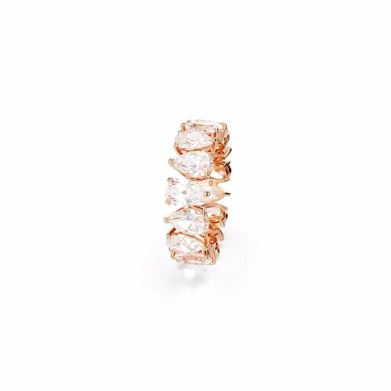 Matrix Vittore Ring, Birnenschliff, Weiß, Roségoldfarben