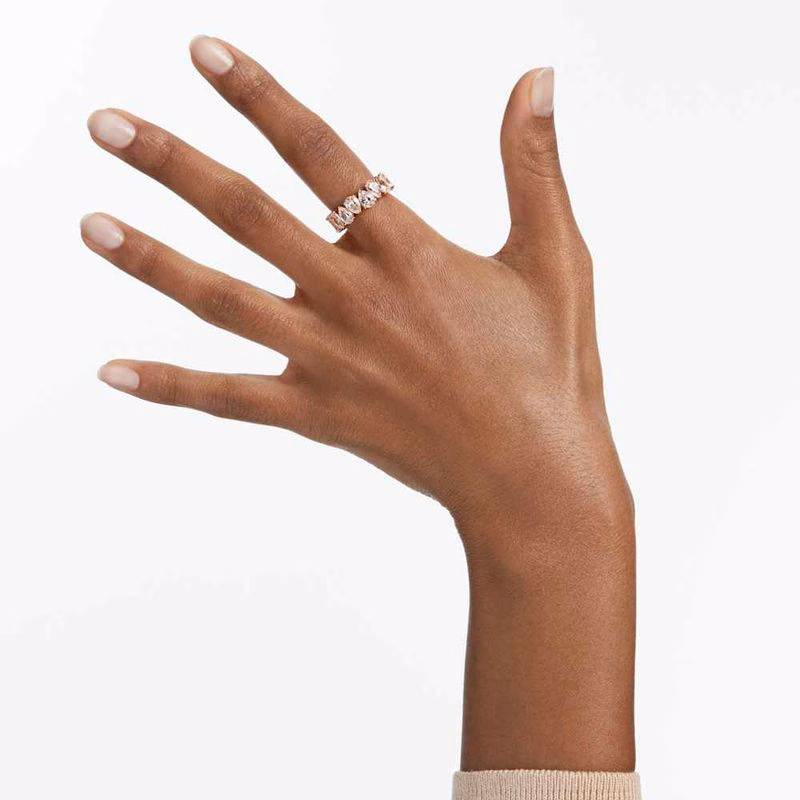 Matrix Vittore Ring, Birnenschliff, Weiß, Roségoldfarben
