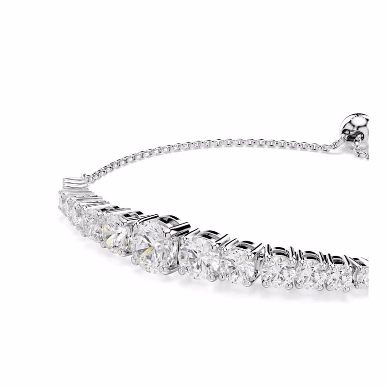 Matrix-Armband, runder Schliff mit Farbverlauf, Weiß, rhodiniert