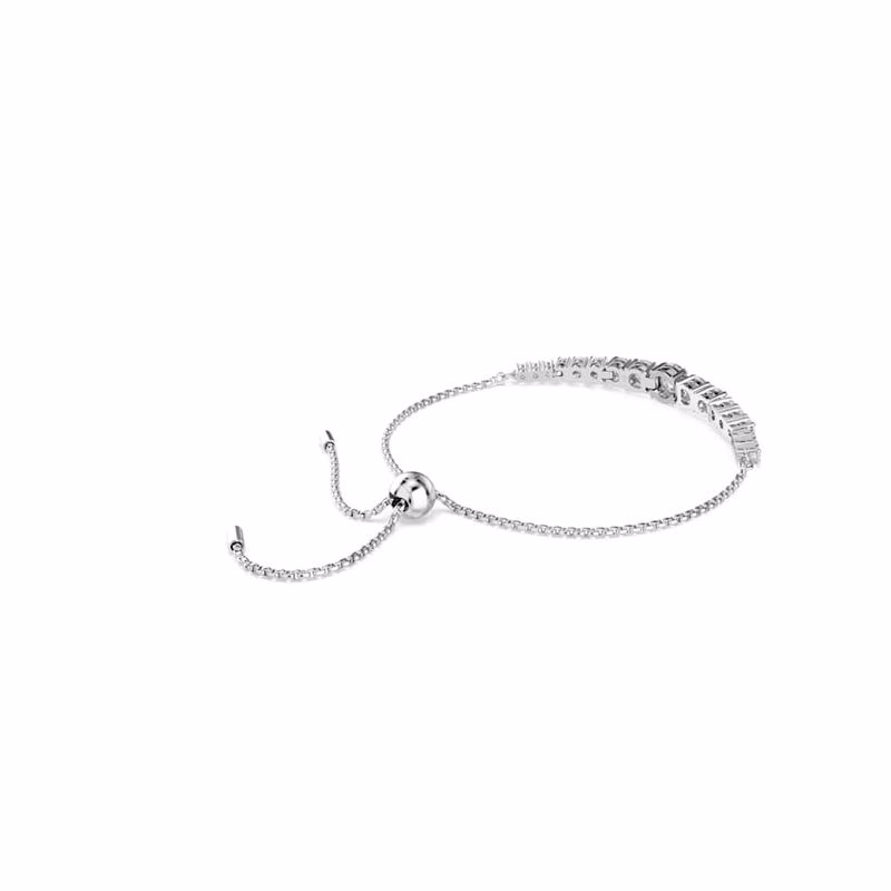 Matrix-Armband, runder Schliff mit Farbverlauf, Weiß, rhodiniert