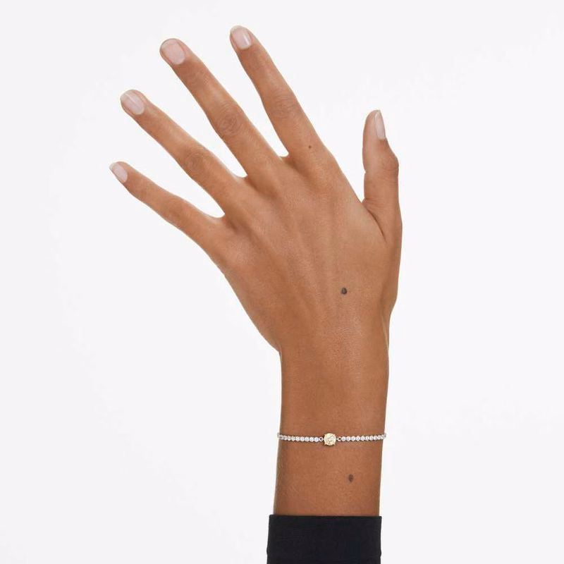 Matrix Tennisarmband, verschiedene Größen, Weiß, rhodiniert