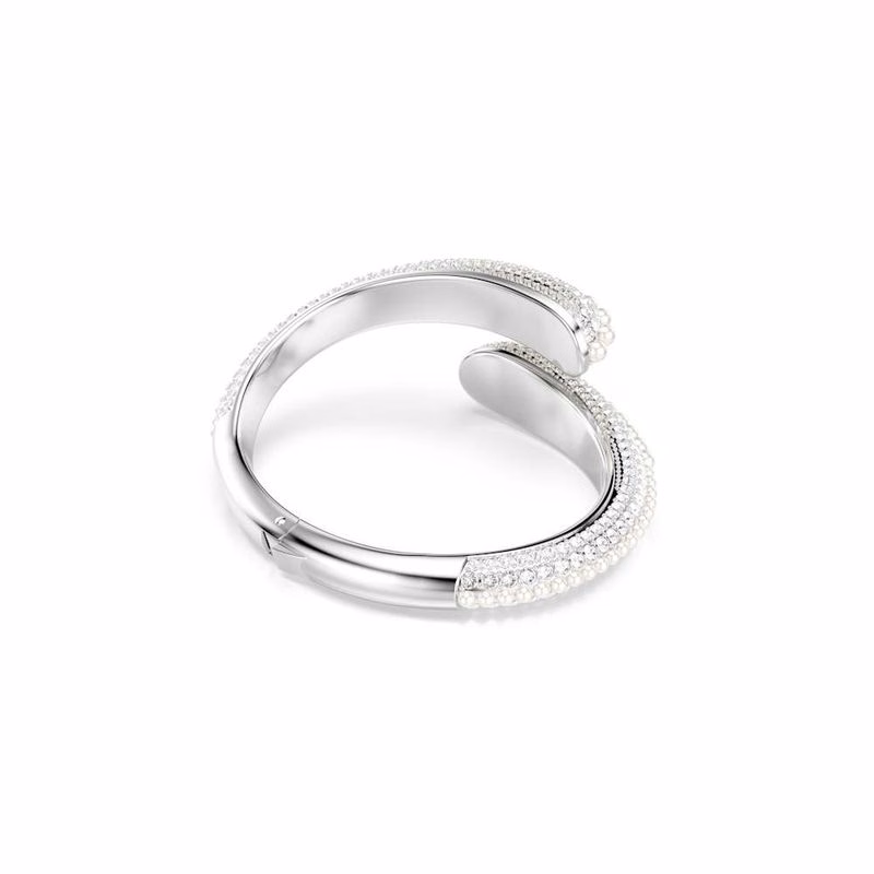 Sublima Armband, Kristallperle, Rundschliff, Weiß, Rhodiumplattiert