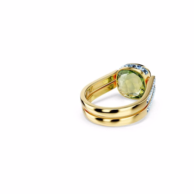 Chroma-Ring, Kissenschliff, mehrfarbig, goldfarben plattiert
