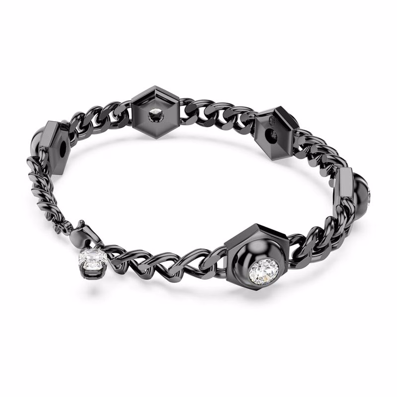 Numina Armband, runder Schliff, weiß, Rutheniumbeschichtung