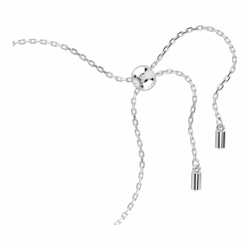 Geburtssteinarmband, quadratisch geschliffen, Juli, rot, rhodiniert
