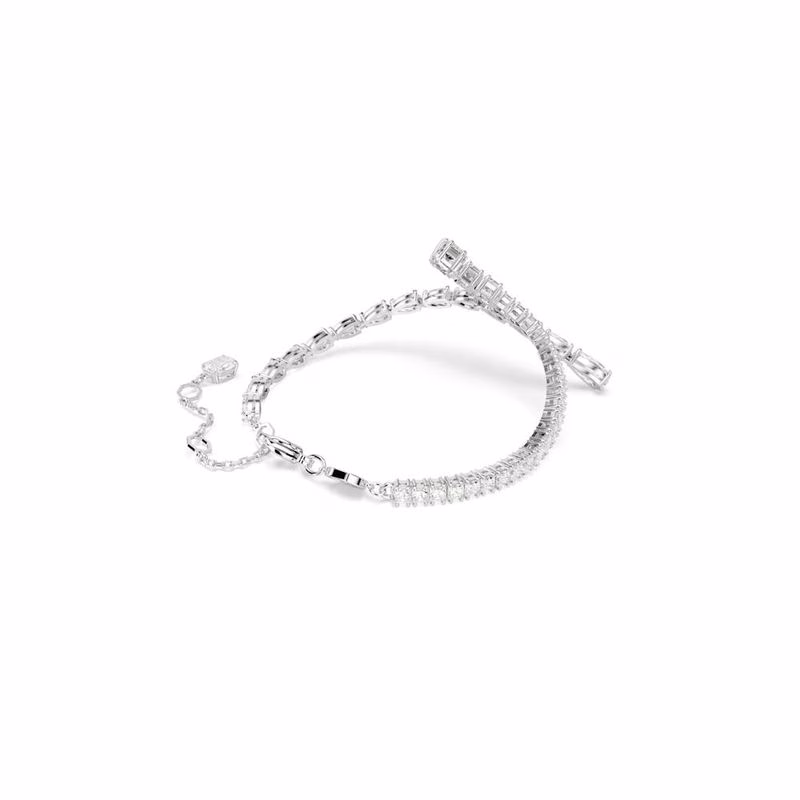Matrix-Armband, verschiedene Größen, Weiß, rhodiniert