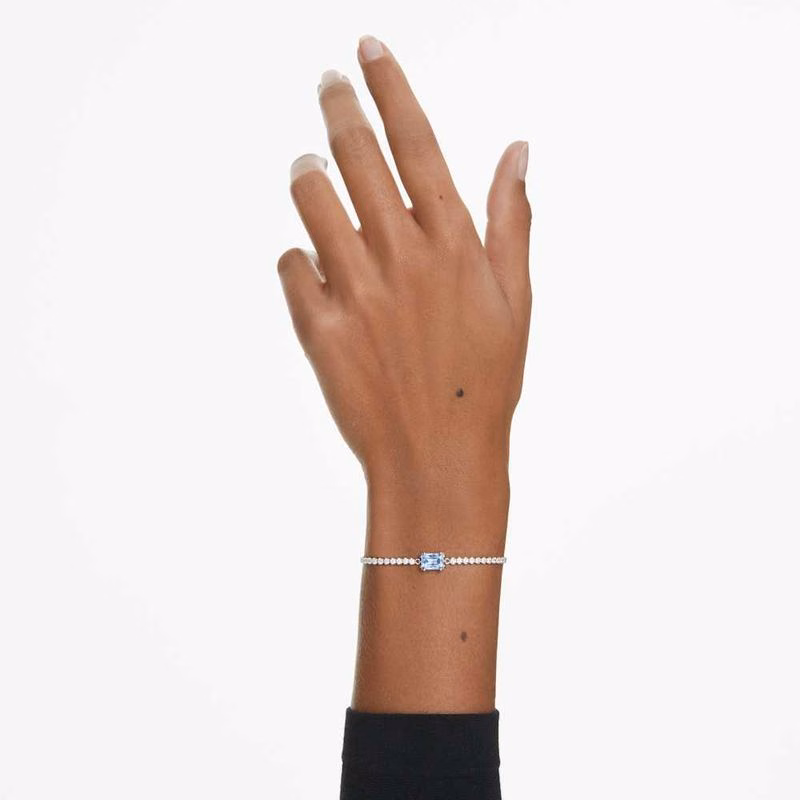 Matrix Tennisarmband, verschiedene Größen, blau, rhodiniert