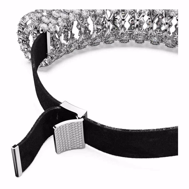 Constella Choker, runder Schliff, weiß, rhodiniert