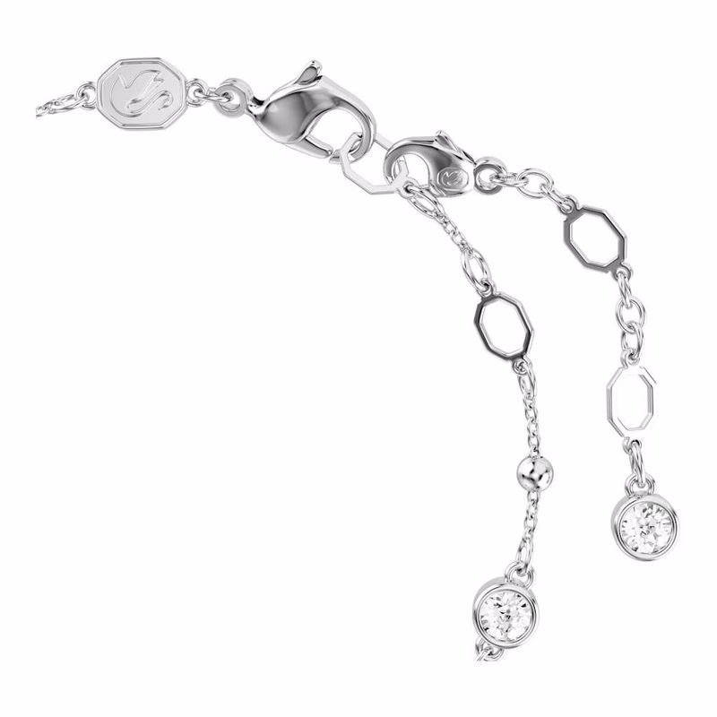 Bernsteinarmband, runder Schliff, weiß, rhodiniert
